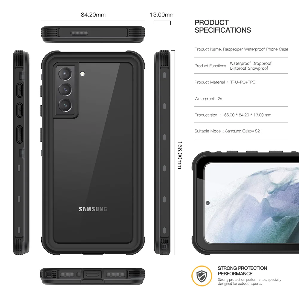 s 21 ultra 5g ip68 waterproof case for samsung galaxy s21 case water proof diving out sport 360 protect s21 plus cover seal etui free global shipping