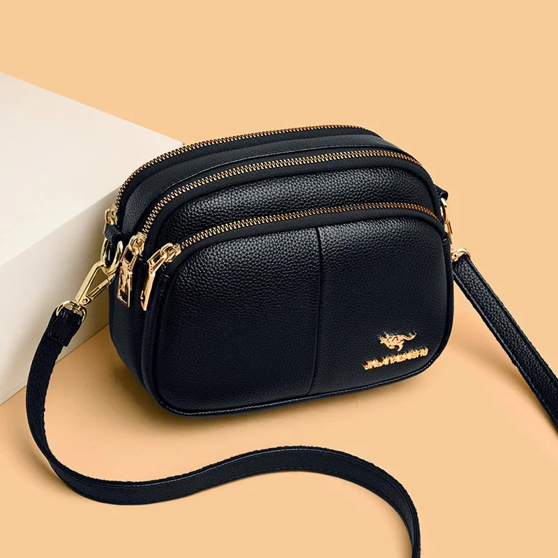 

High Quality Leather Shoulder Bags for Women 2021 Solid Color Vintage Messenger Bag Simplicity Crossbody Bag Bolsa Feminina
