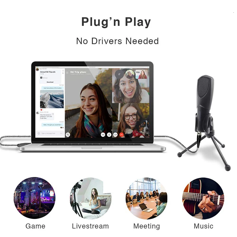 OGV Q3 USB конденсаторный микрофон комплект кардиоидный Подкаст Микрофон Студийный