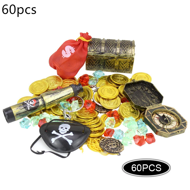 60 шт. пиратский детская сокровище игрушки охоти игра реквизит драгоценный камень