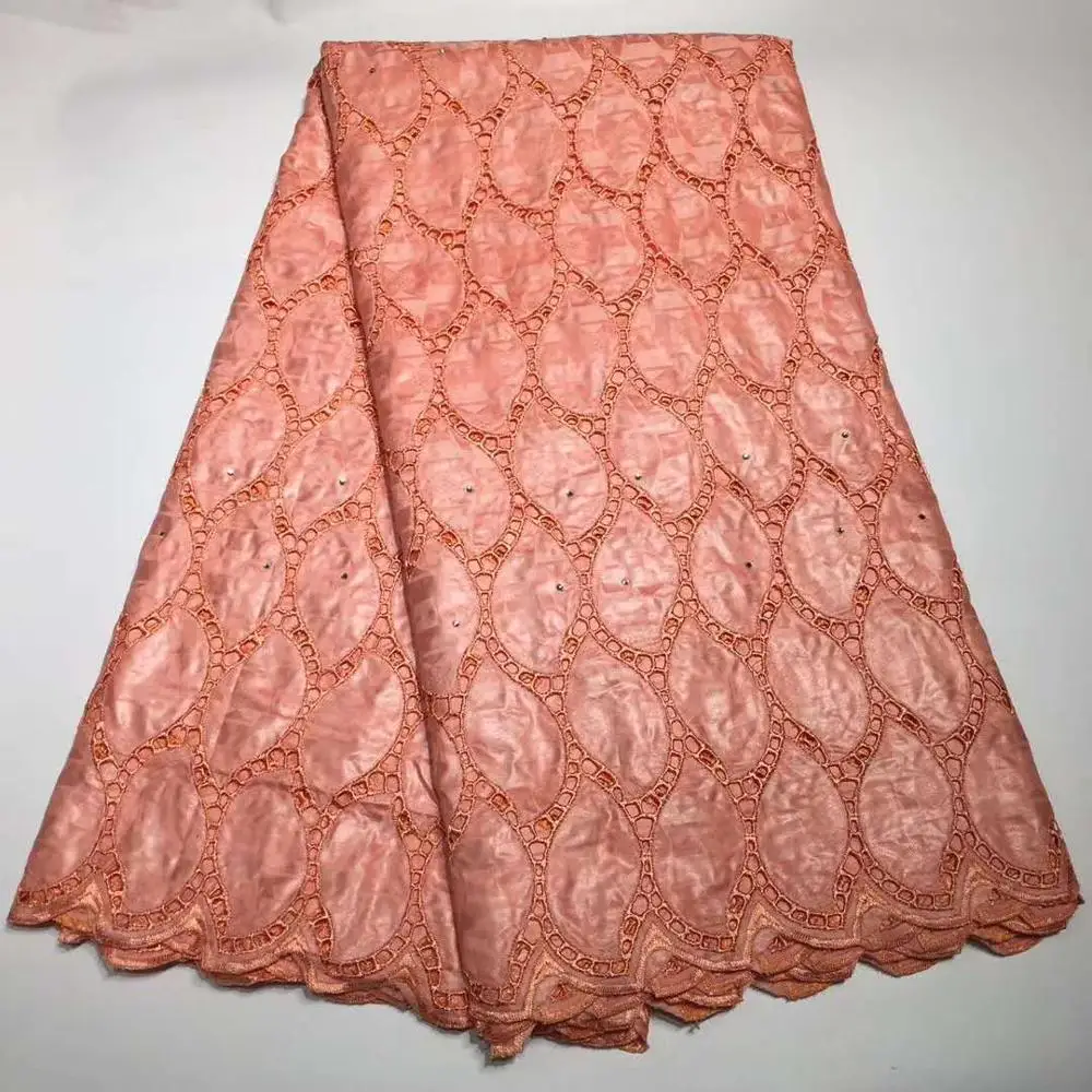 Небесно-Голубой перфорированный круг камни Африканский Базен Riche ткань вышитые