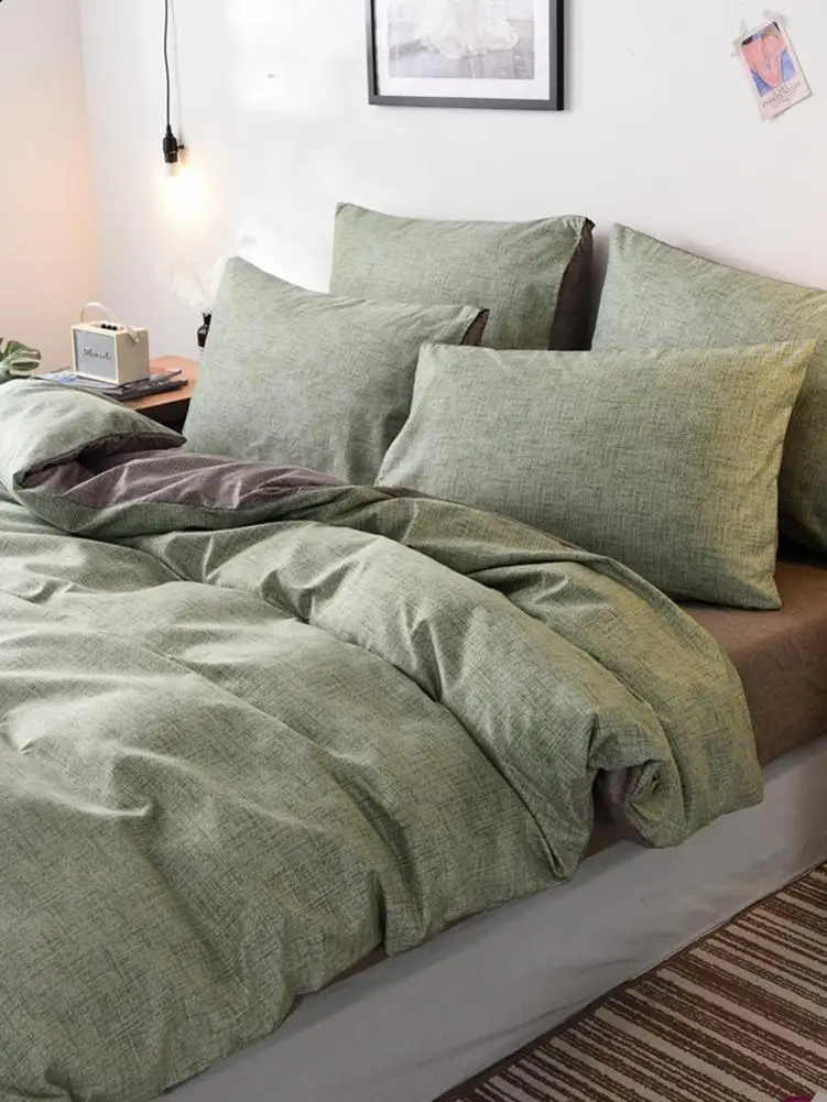 Простая простыня пододеяльник наволочка чехол Комплект постельного белья из