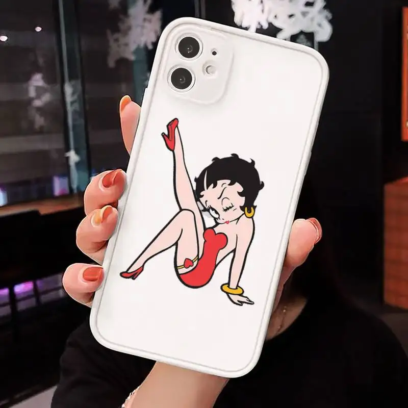 

Betty boop cartoon sexy girl Phone Cases matte transparent For iphone 7 8 11 12 plus mini x xs xr pro max cover