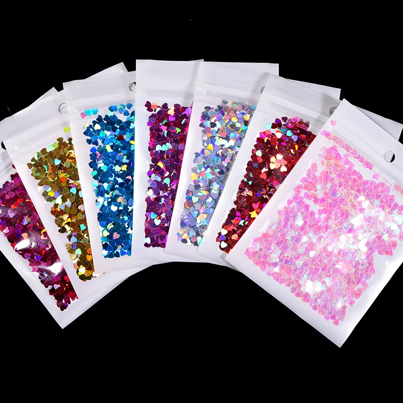 1 сумка для дизайна ногтей цветные хлопья голографическое украшение в виде