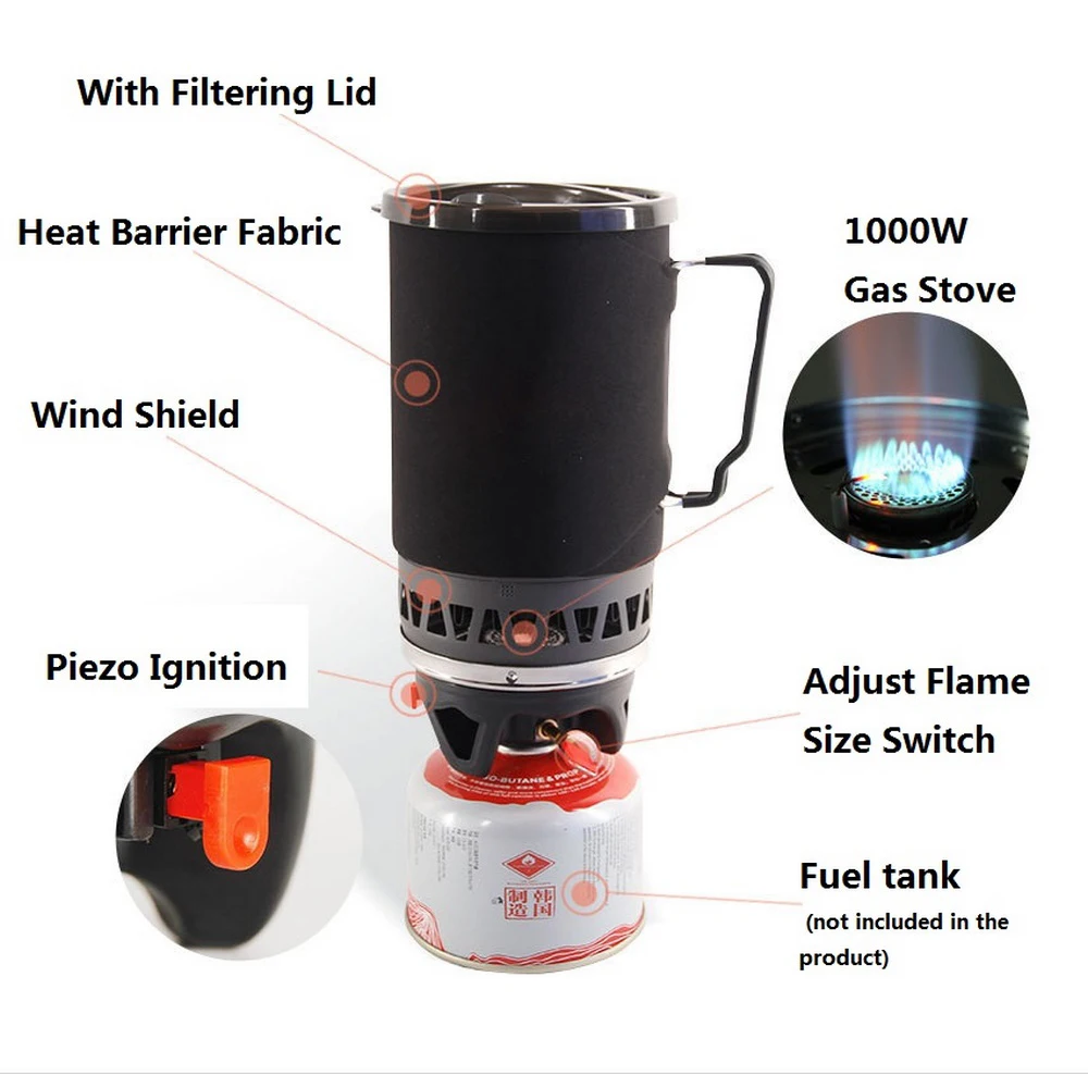 

1400ML Camping Gas Stove Fires Cooking System And Portable Gas Burners