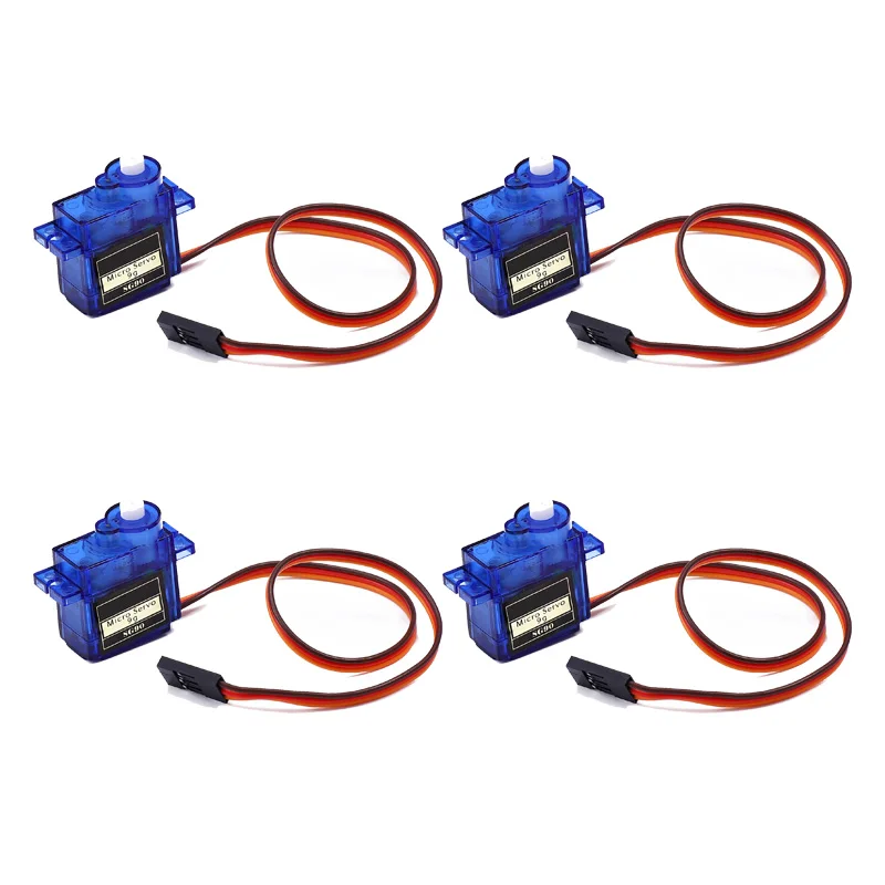 4pcs SG90 Micro Servo Motor Mini 9g Kit Compatible with Arduino RC Helicopter Airplane Car Boat Robot cabl | Электроника