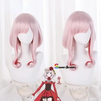 anime takt op destiny cosplay wig destiny pink red short hair heat resistant fiber hair free wig cap halloween girls women
