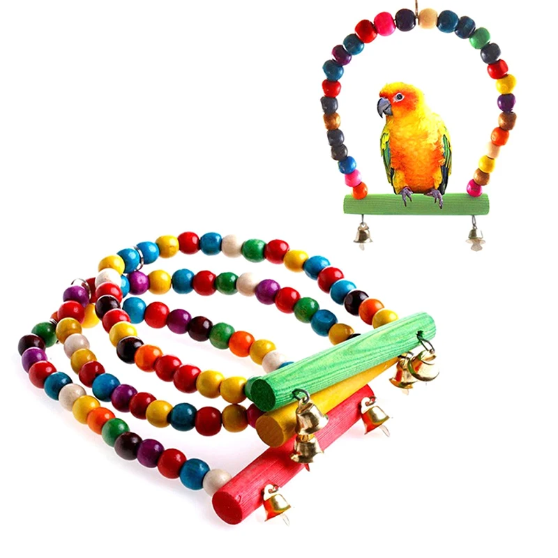 

Pet Bird Swing Parrot Parakeet Budgie Cockatiel Cage Hammock Toys Hanging Toy