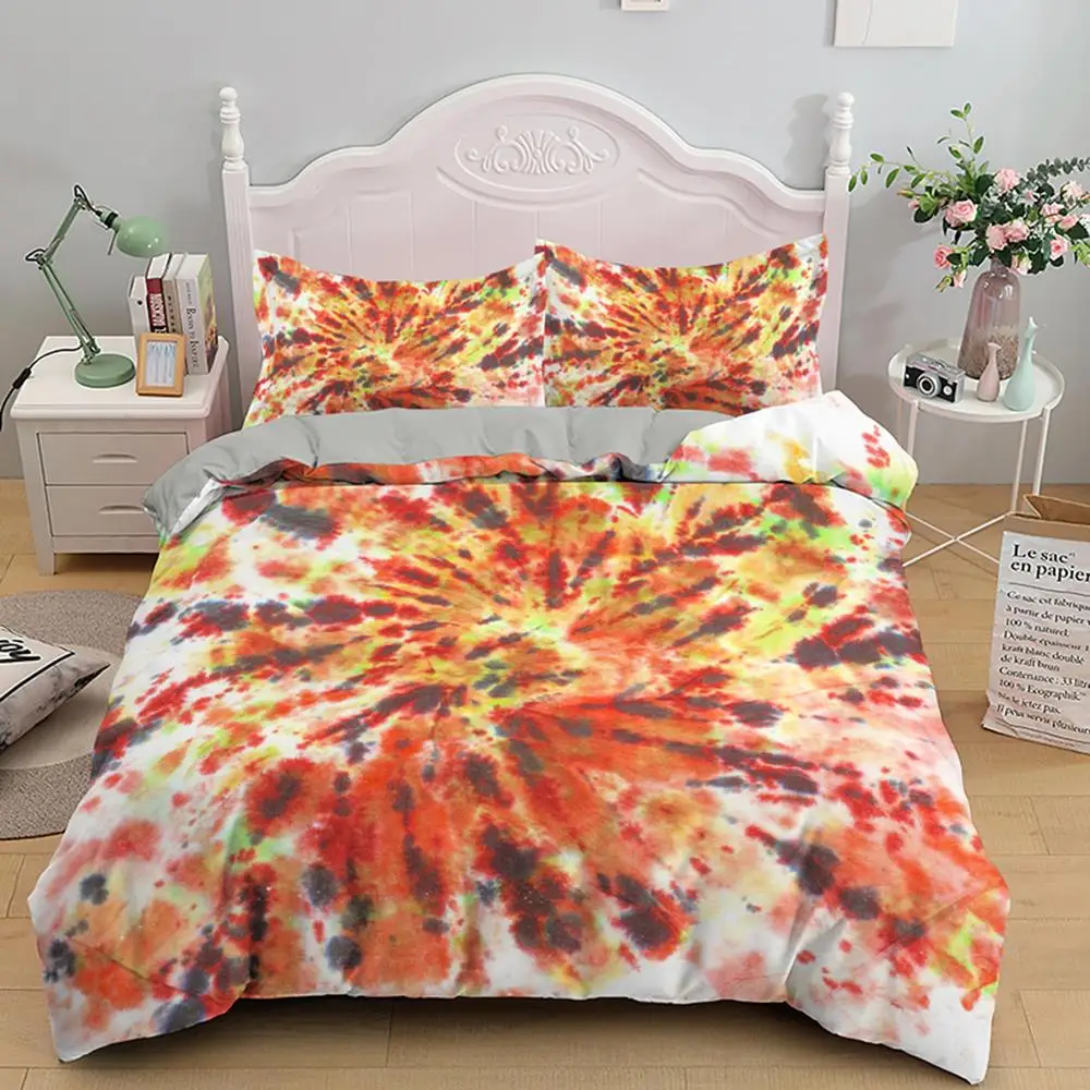 Комплект постельного белья с цветным принтом одеяло 3D рисунком 2/3 предмета