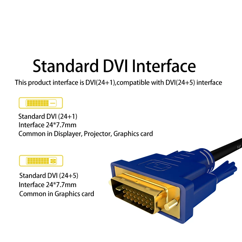 GCX DVI кабель 24+ 1 двойное соединение папа-папа позолоченный DVI-D видео кабель для монитора ТВ проектора 1,5 м 3 м 5 м 10 м 15 м 20 м DVI D