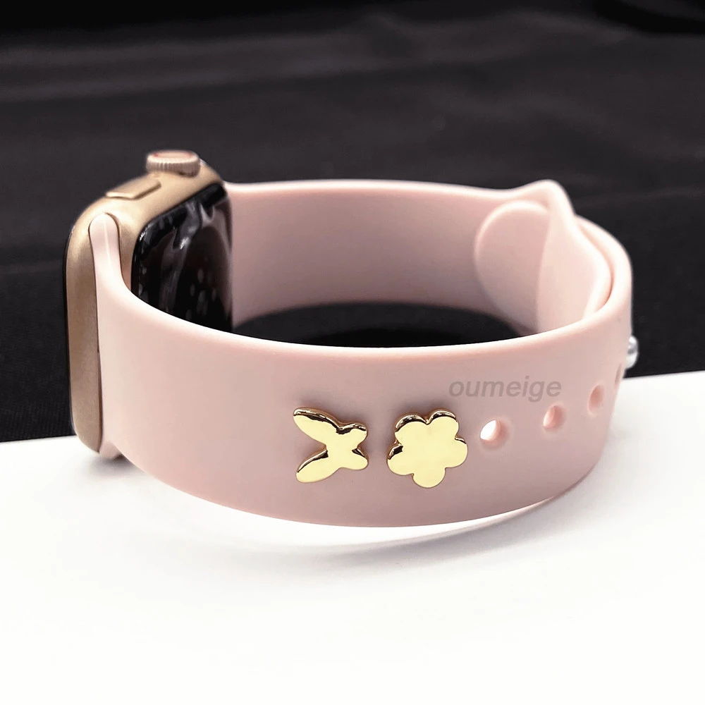 

Кольцо для Apple Watch, металлический декоративный браслет с бриллиантами для Samsung Galaxy Watch, силиконовый ремешок, Аксессуары для браслета Apple Watch