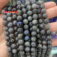 high quality natural spectrolite gem stone beads black round smooth labradorite loose gem beads for jewelry making bracelet gift