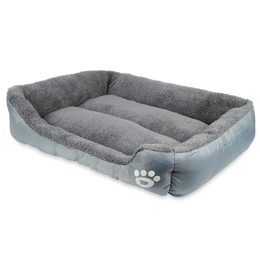 Pet Dog Bed Cushion House Mat Ultra-soft Paw Print Water-resistant Dog Cat Warm Bed Fits Most Pets Warm Dog Blanket Winter Beds