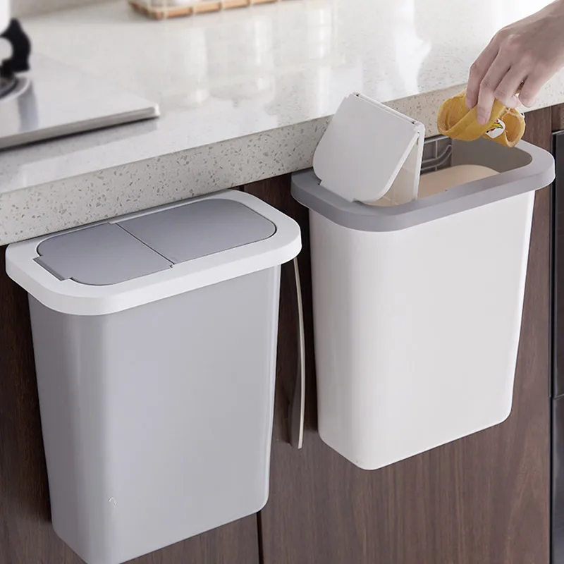 

ведро для мусора kitchen cabinet storage Cabinet Mounted Trash Can Wall-mounted Kitchen Garbage Bin Dustbin with Lid