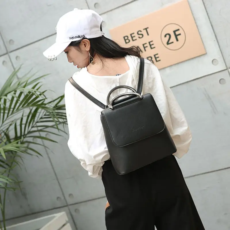 

Women Vintage Backpack Girl School Shoulder Bag Rucksack Leather Travel Crossbody Bags