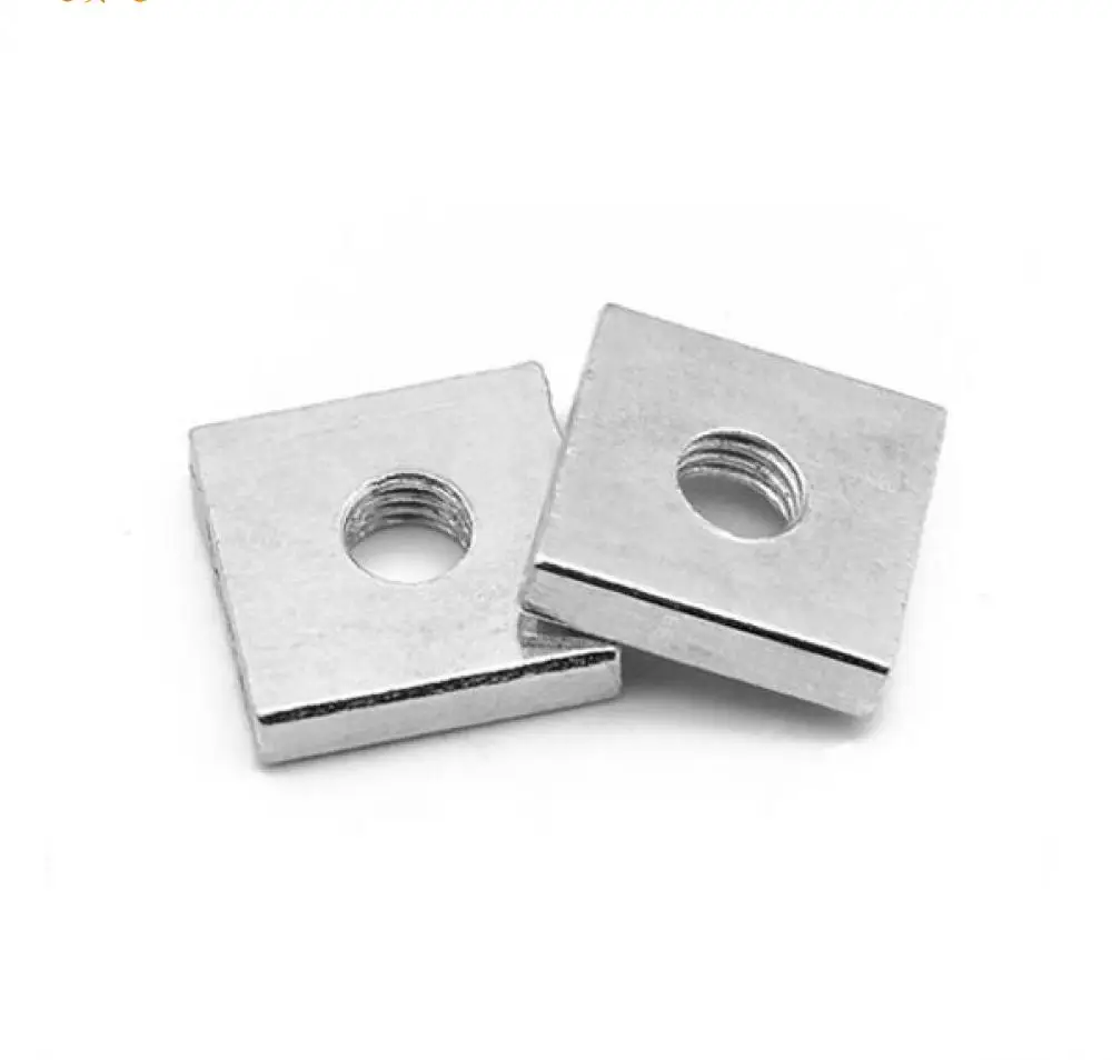 

100pcs/lot M3 M4 M5 M6 Carbon Steel Thin Square Nut Quadrangle Block GB39 Compatible with Prusa MK3