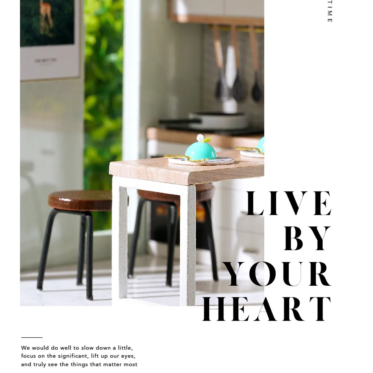 

DIY Dollhouse Handmade 3D Miniature Nordic LED Light Assembly Making Cute Model Furniture Kit DIY Adult Kids Gift