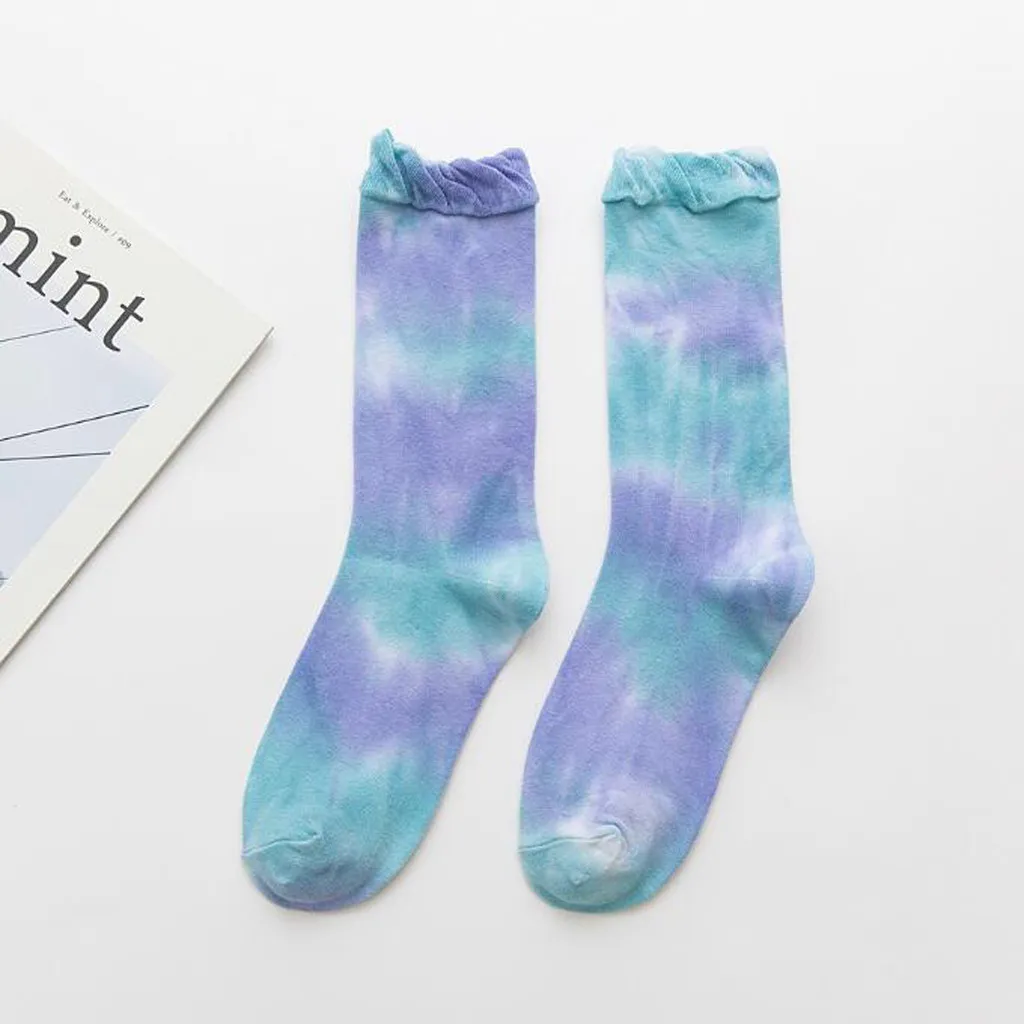 

Jaycosin Harajuku Socks Woman Socks Fashion Korean Color Print Lovely Middle Tude Socks Calcetines Lolita