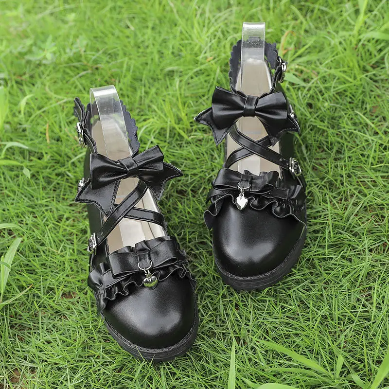 

shoes on heels Lolita platform shoes women Japanese JK Style Mary Jane Shoes NEW Vintage Girls High Heel College Student shoes
