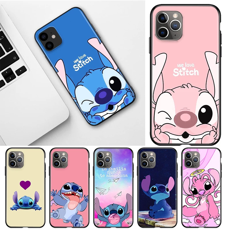 

Lilo Stitch Shockproof Cover For Apple iPhone 13 12 11 SE XS XR X 7 8 6 5 S mini Plus Pro MAX 2020 Black Phone Case