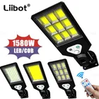 Мощный уличный фонарь на солнечной батарее, водонепроницаемый настенный светильник с пассивным ИК датчиком движения для сада