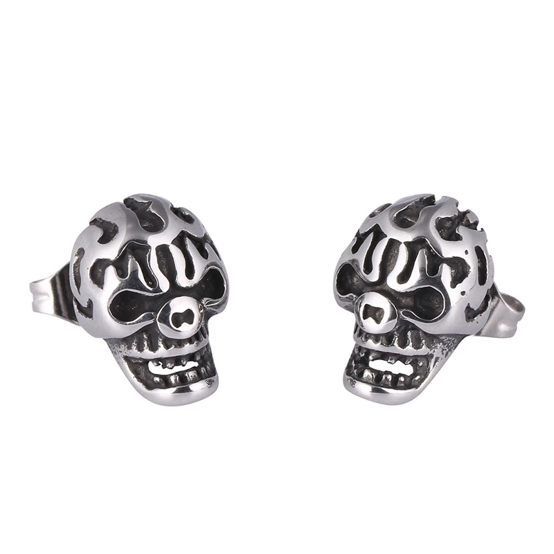 

1 Pair Rock Skeleton Earring Stud for Men Women Skull Gothic Biker Punk Ear Stud Earrings Unisex Jewelry Gifts SP0572