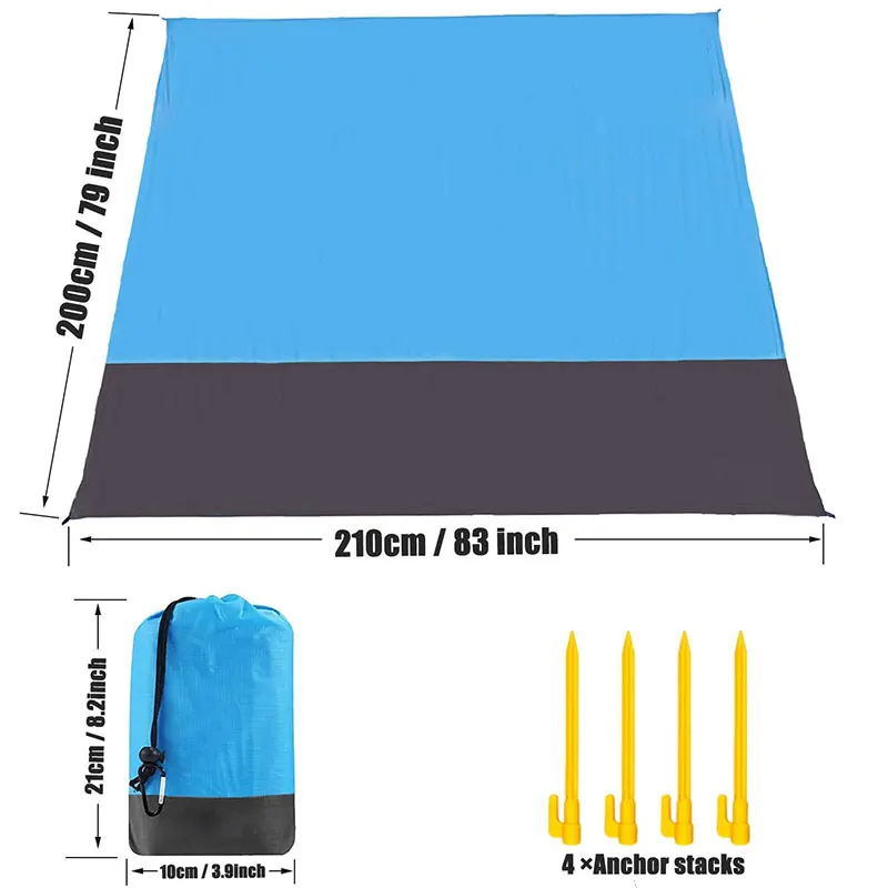 

Large Beach Anti-sand Towels 200 Cm Mat Anti Sand-free Beach Anti Sand Beach Blanket Oversized Pocket Picnic Wind Prevent Proof