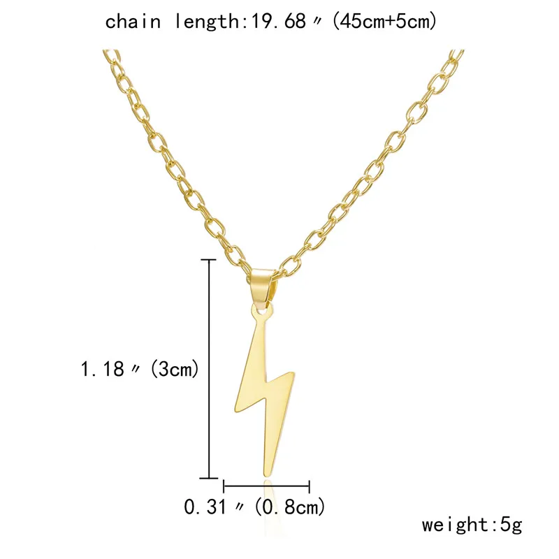 

Rinhoo Stainless Steel Necklace Hot Lightning Necklaces For Women Protection Pendants For Girlfriend Gifts Silver Color Jewelry
