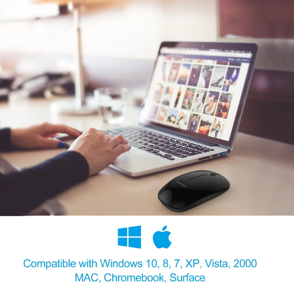 TeckNet 2,4G USB Беспроводная мышь для ноутбука ПК компьютера Windows Mac Linux Vista Macbook, нано-приемник, 18 месяцев работы от батареи