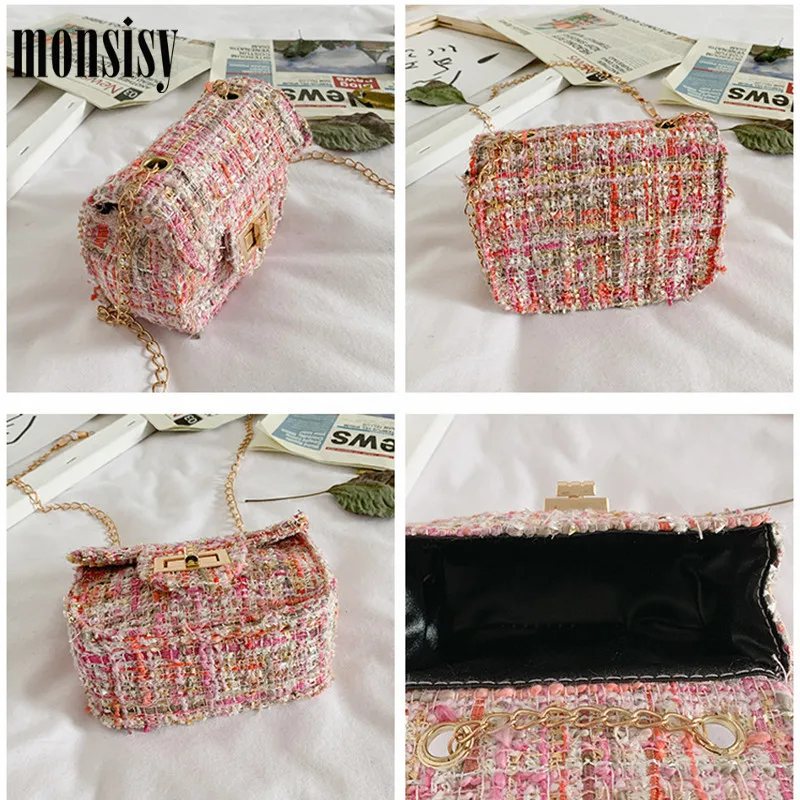 

Monsisy 12PCS Girl Coin Purse Handbag Women Small Wallet Kid Crossbody Bag Children Mini Bag Ladies Luxury Woolen Shoulder Bag