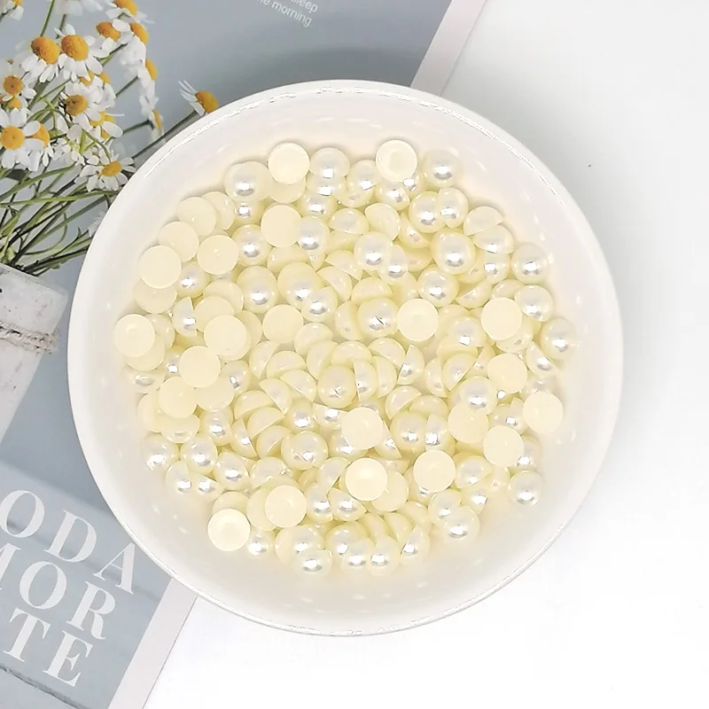 200 шт. имитация искусственного 8 мм полукруглый жемчуг плоская спина кабошон