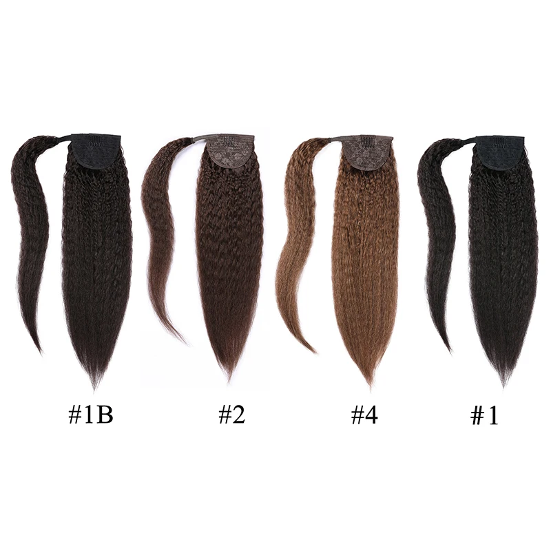 Афро кудрявый прямой конский хвост для наращивания человеческих волос для женщин заколка вокруг Тай бразильские волосы Remy прическа от AliExpress WW