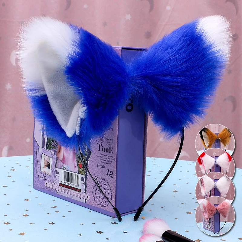New Faux Fur Hair Hoop Fashion Cosplay Costume Cat Animal Ear Headbands Women Lovely Handmade Hairband Headwear Accessories |