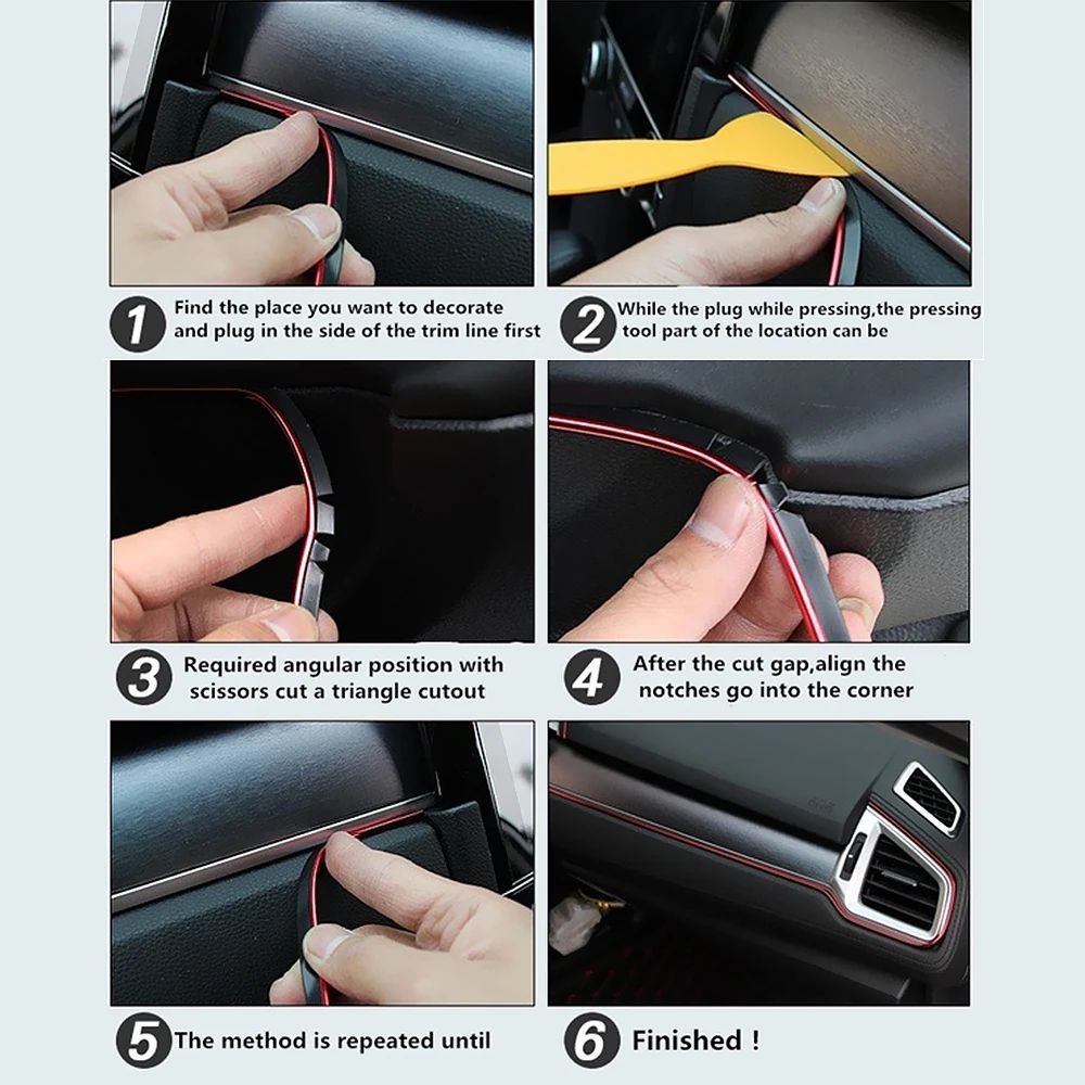 LEEPEE Universal Edge Sticker Interior Mouldings Trim Line Protection Strip 3 Meter Dashboard DIY Car Door Decor | Автомобили и