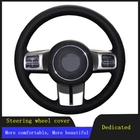 diy car steering wheel cover braid wearable genuine leather for jeep grand cherokee 2011 2013 compass wrangler patriot