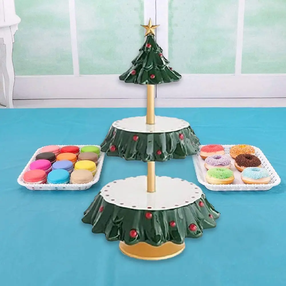 

Christmas Tableware Xmas Tree Dessert Snack Plates Stand Tray Plates Decorations Party Display Cake Wedding Rack Serving Bu M6H0