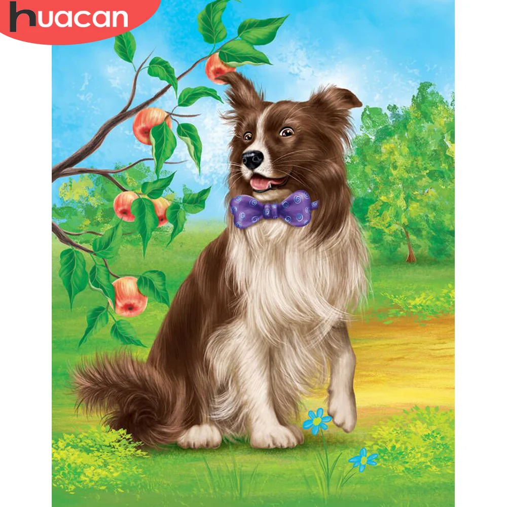 

HUACAN Paint By Number Dog Animal Kits Drawing On Canvas DIY Pictures By Number Tree HandPainted For Adults Gift Home Decoration