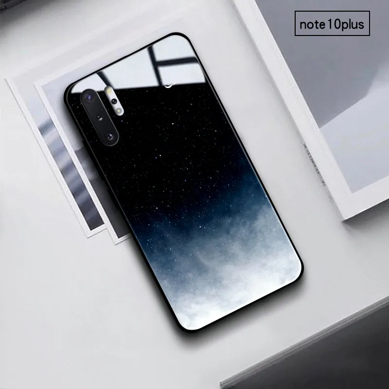 Starry Sky Чехол для телефона для samsung Galaxy A40 A50 A60 M40 A70 A6S A8S S7 S8 S9 S10 S6edge Plus Note 8 9 Tempered Стекло Мрамор туманность - Color: Starry Sky