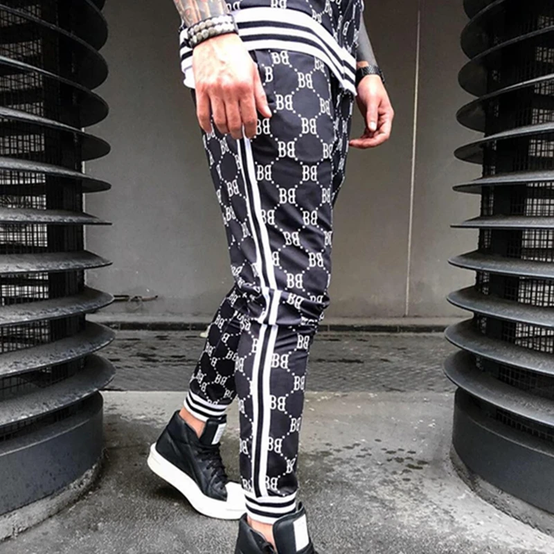 

Muscle Brothers Sportswear Europe and America Trends 3D-Printed Fitness Trousers Slim Casual Sportswear