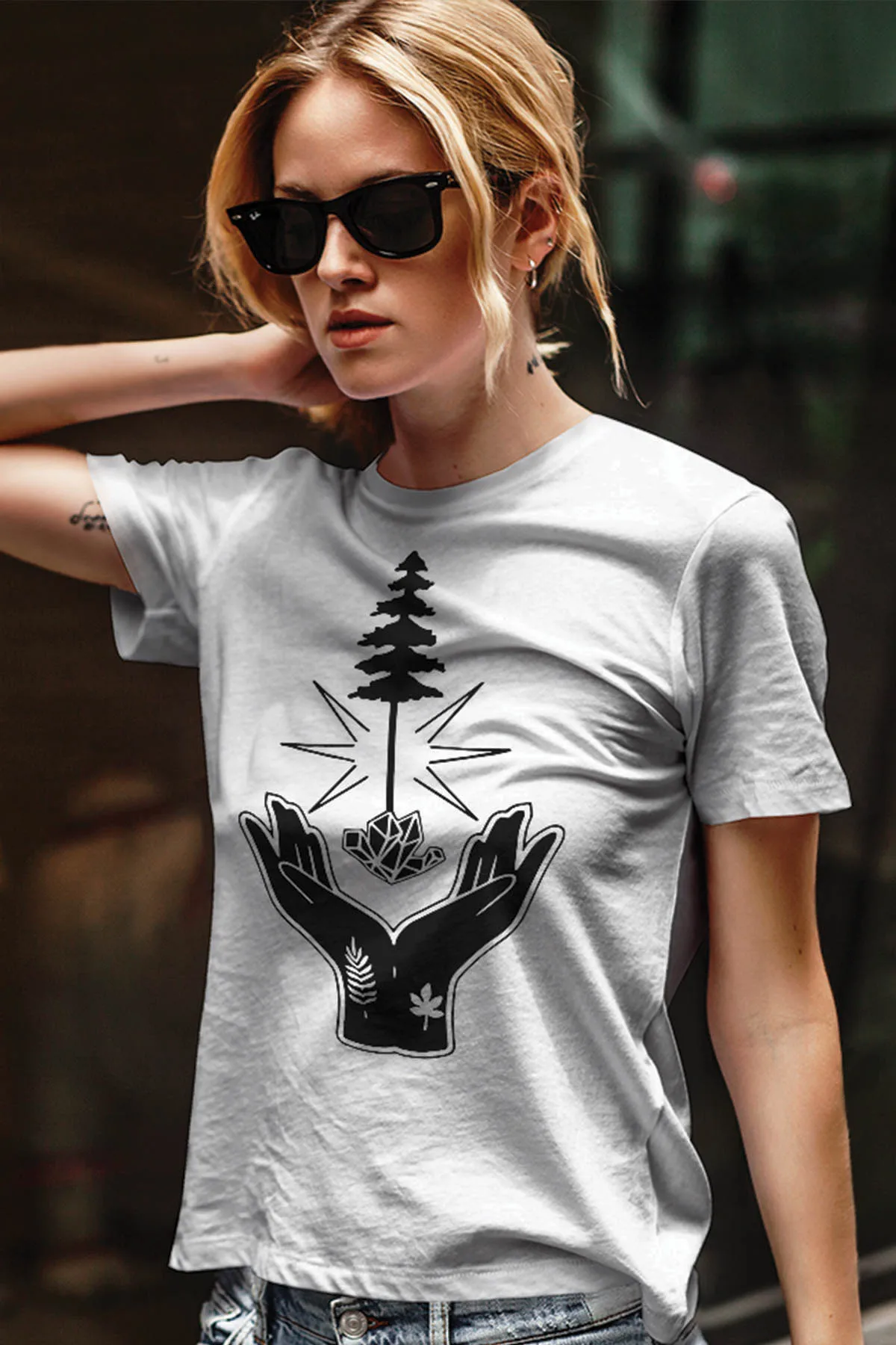 

Hands Outdoor Women Tshirt Printed Trendy Durable Sweatproof Cotton Comfortable Vivid Colors Unisex Casual