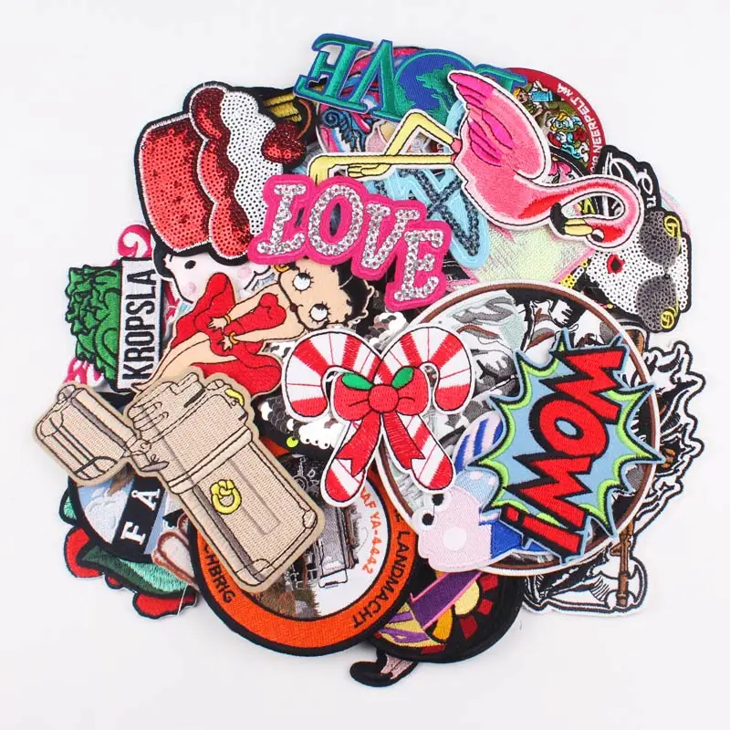 Красивые вышитые нашивки сделай сам 20 шт. смешанные партия модных мультяшных