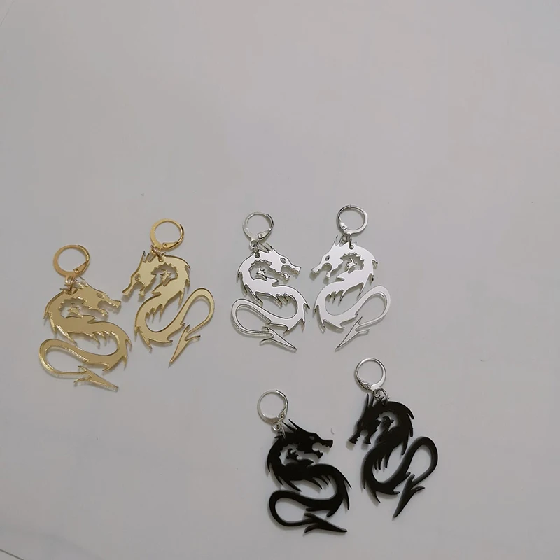 1 пара серебристых черных бриллиантов в стиле панк хип-хоп китайские серьги-драги