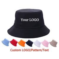 custom unisex summer bucket hats for women men outdoor panama hat fishermen cap sun hats diy embroidery logo print hip hop caps