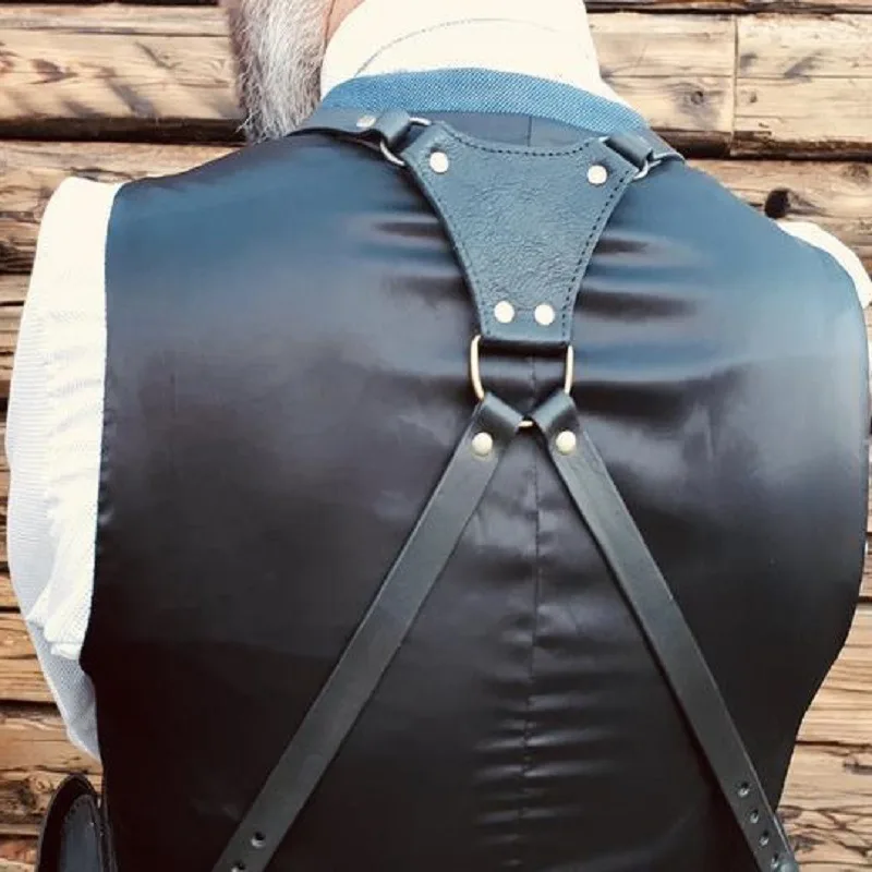 Кожаная сумка-жилет в средневековом стиле для мужчин и женщин винтажный бумажник