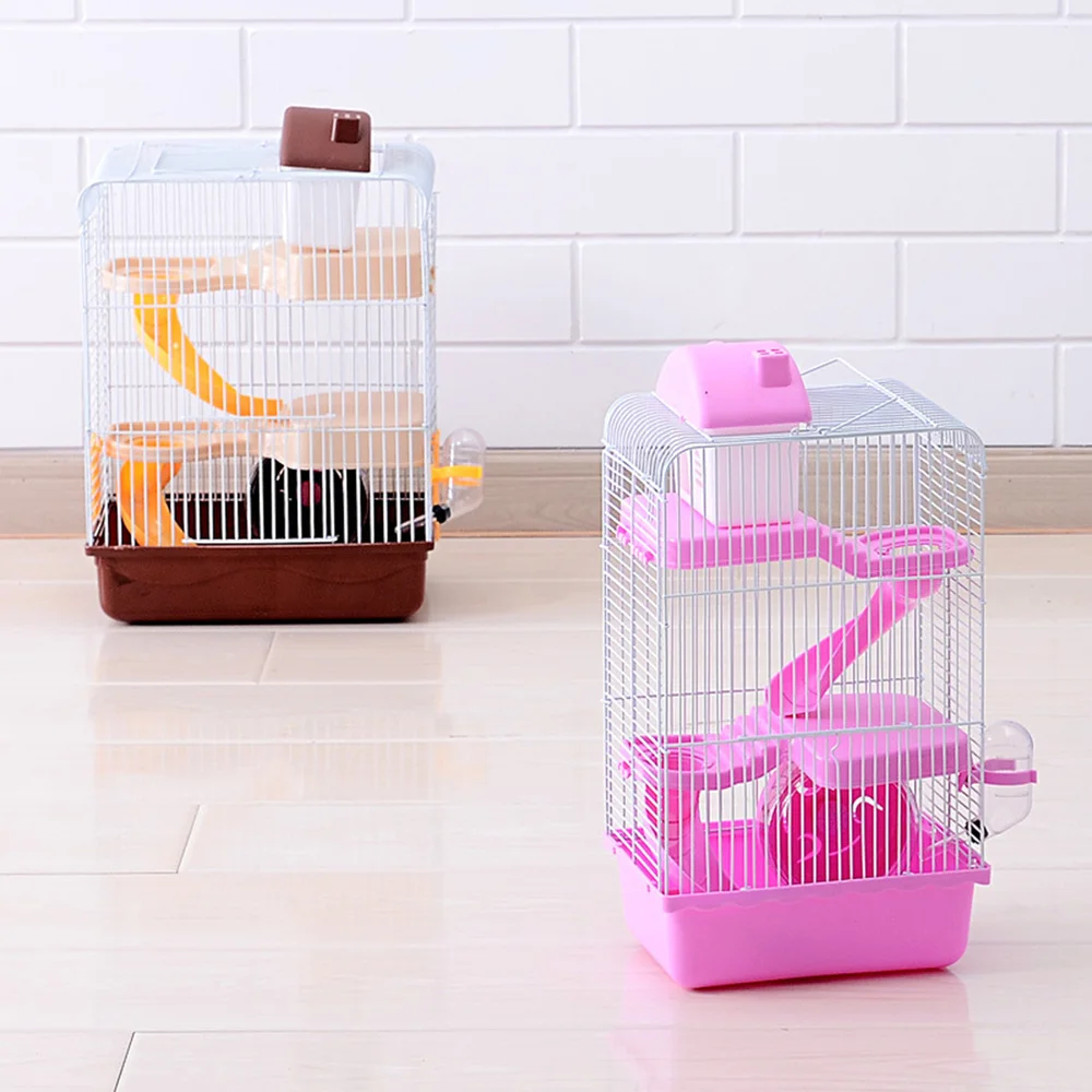

Luxury Three Layer Hamster Cage Portable Pet House Small Pets House Chinchilla Hamster House Wire Cage Для Грызунов Аксессуары