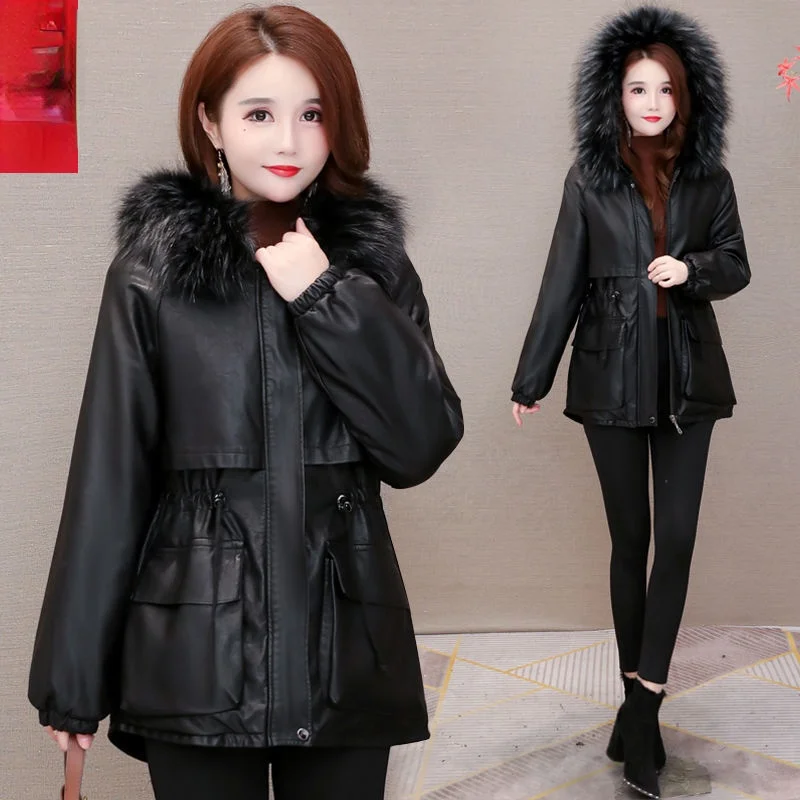 

2021 Женская куртка из искусственной кожи, женские свободные повседневные байкерские куртки, верхняя одежда, женские топы, Стильная черная ко...
