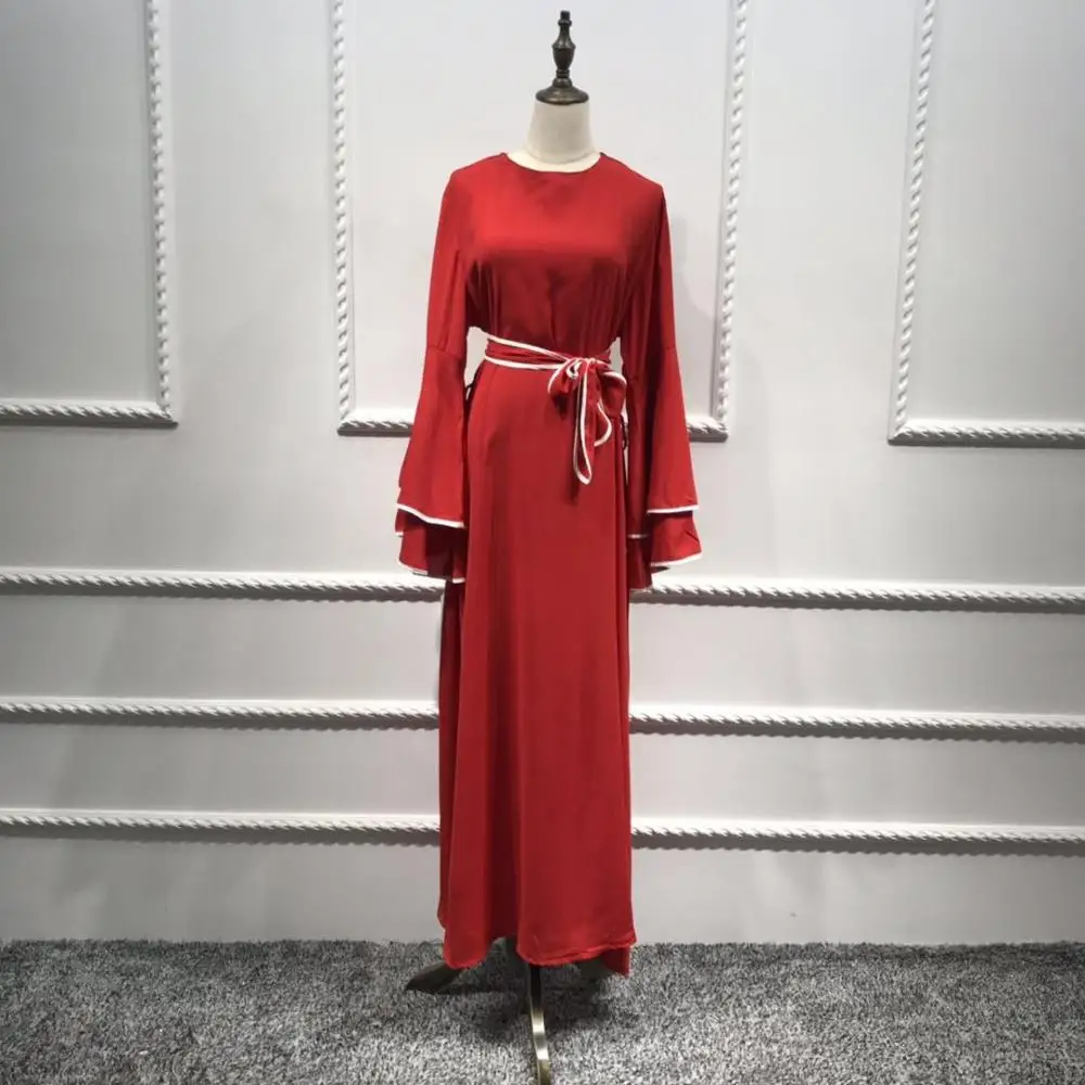 Muslim Abaya Gown Stripe Maxi Dress Long Sleeve Traditional Clothing Turkish Arabic Eid Mubarak Women Free Shipping | Тематическая