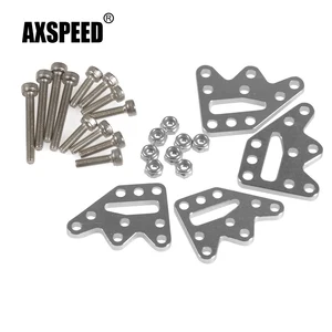 AXSPEED 4 шт.компл. черный серебристый алюминиевый сплав амортизирующий подъемник комплект ударных креплений для Axial SCX10 масштаб 110 Радиоуправляемый гусеничный грузовик автомобиль