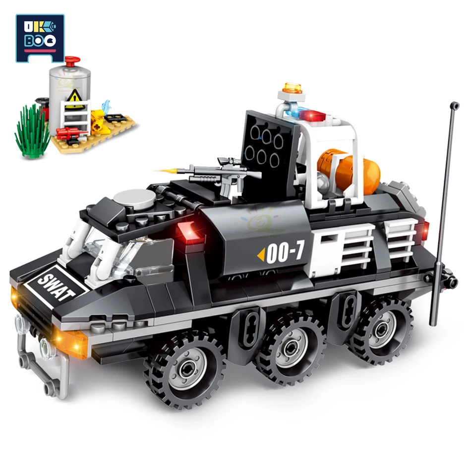 

368pcs Swat Police Figures Bricks City Ambulance Armored Vehicles Creative DIY Building Blocks Educational Figures Toys for Boys