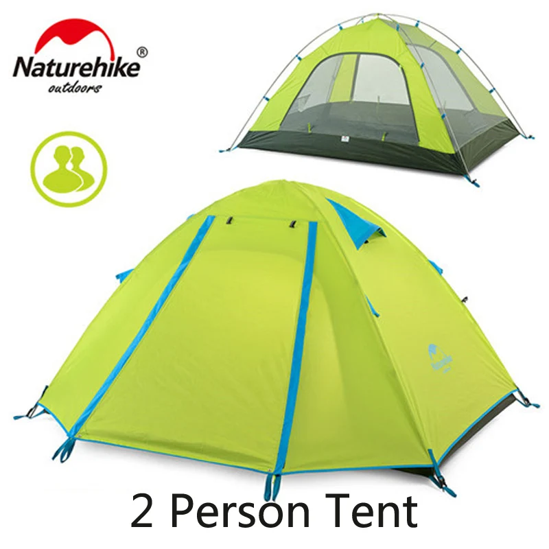 2 Persons Green NatureHike обновленная P серия UPF 50+ 2 3 4 человека Сверхлегкий 210T полиэстер ткань двухслойный открытый тент для путешествий, кемпинга - Цвет: 2 Persons Green